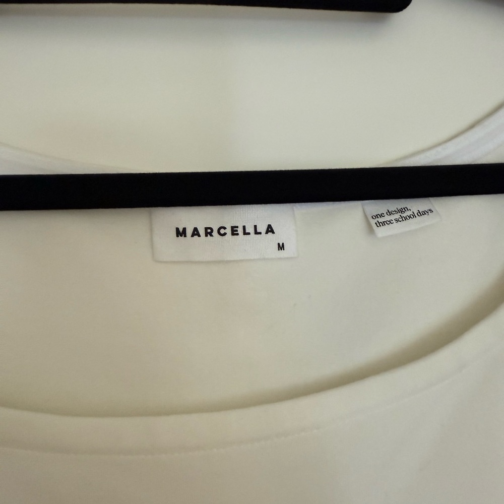 Marcella White Short Sleeve Poplin Skirt Dress - Picture 2 of 3